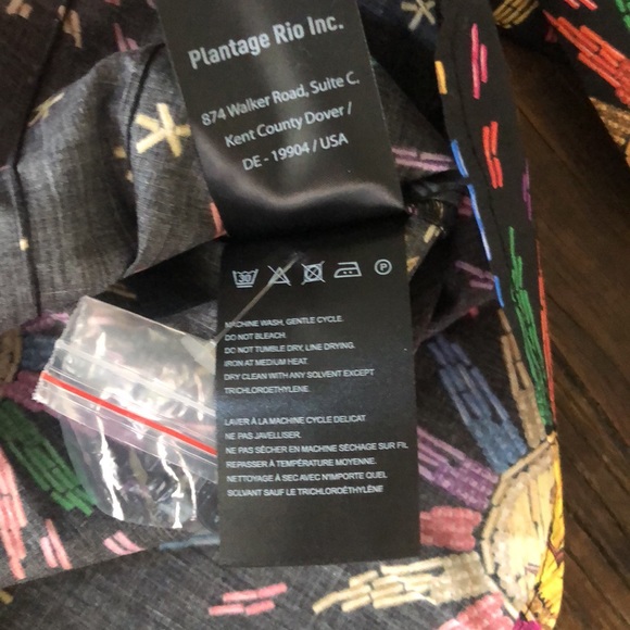 FARM RIO Black Rainbow Suns Blouse button down size medium cotton - Picture 9 of 10